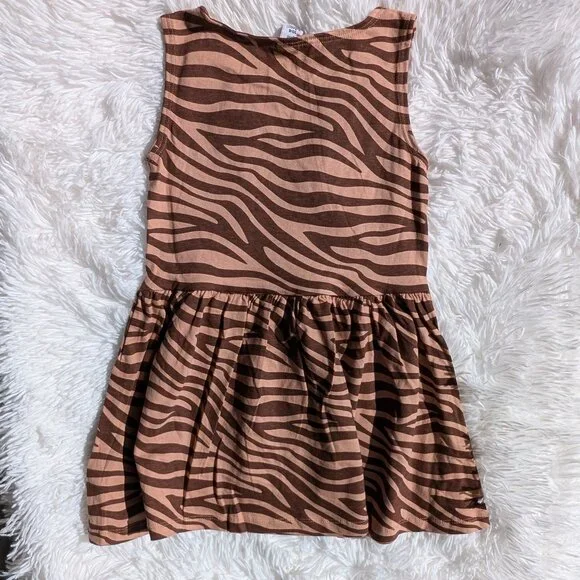 Brown & Tan Zebra Print Girls Dress – Wild & Fun 3T, 5T 7/8 - Picture 4 of 4